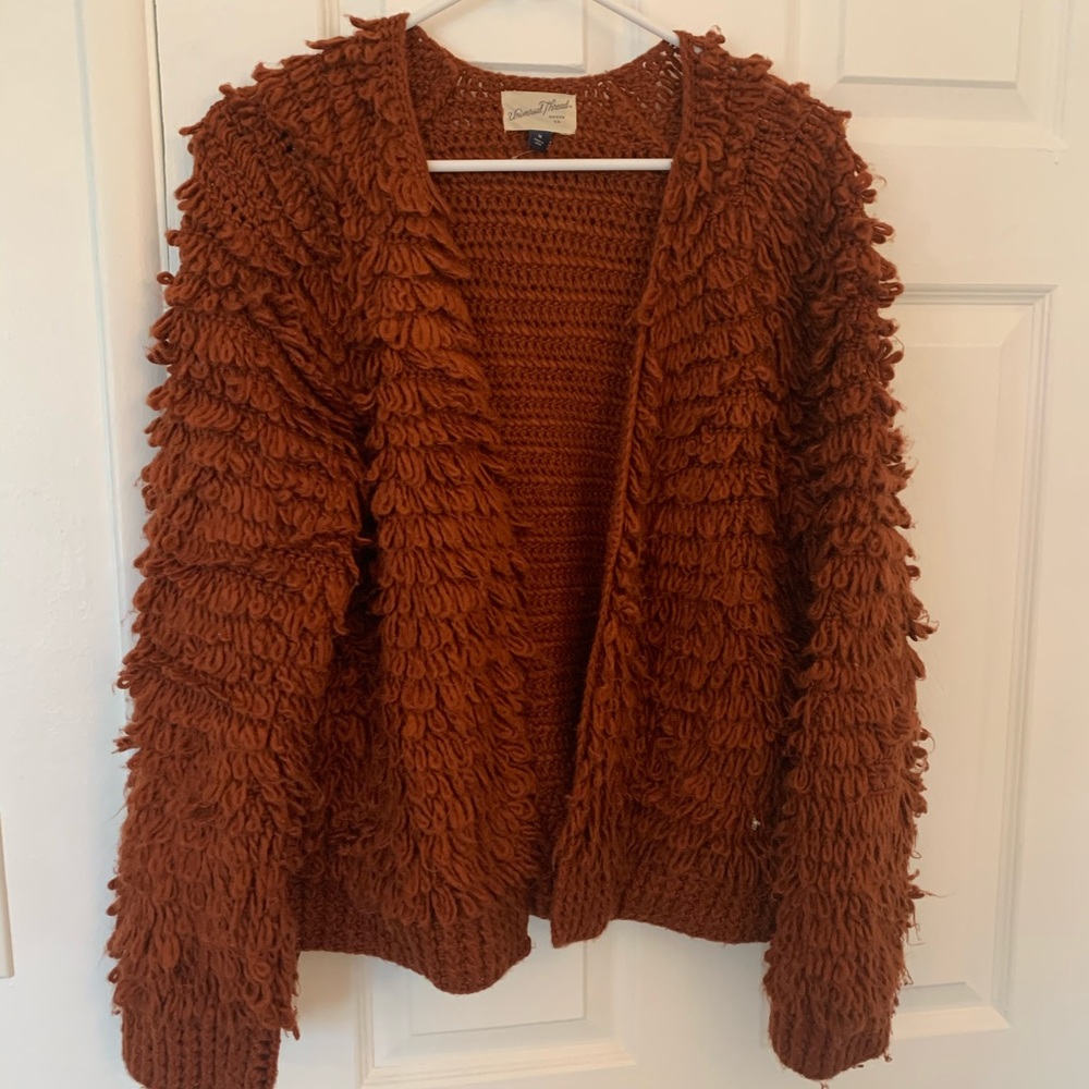 Knit Burnt Orange Sweater Cardigan